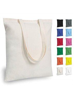 TOPDesign 5 | 12 | 24 | 48 | 192 Pack Economical Cotton Tote Bags, Lightweight